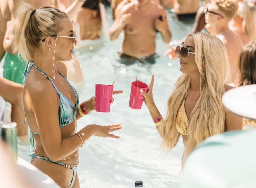 #1 Vegas Pool Crawl with Party Bus, Free Drinks & VIP Entry - What the $69 Vegas pool crawl actually gives you
