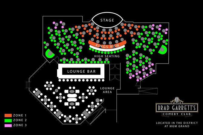 Brad Garrett's Comedy Club at MGM Grand Hotel and Casino - Seating zones and the front-row choice