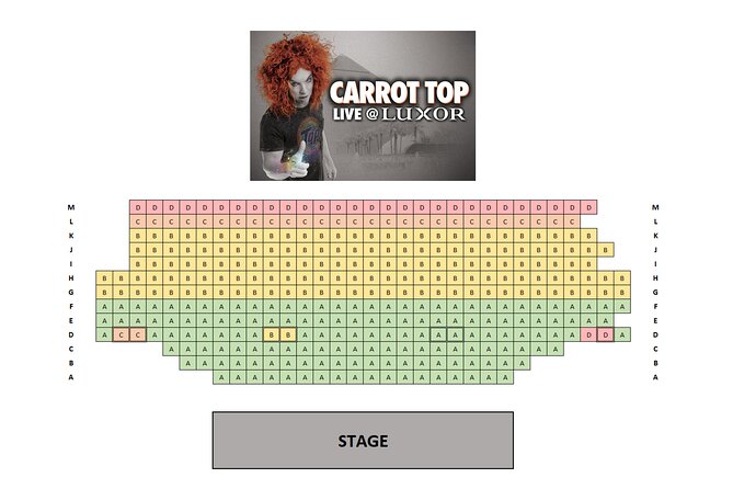 Carrot Top at the Luxor Hotel and Casino - The late-arrival rule matters here