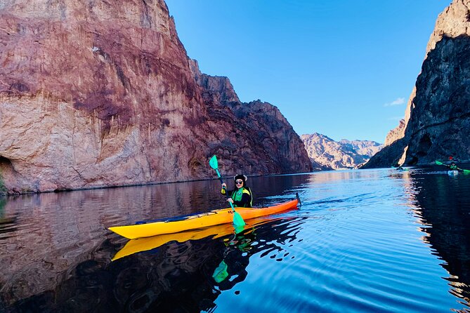 Emerald Cave Kayak Rental with Optional Vegas Shuttle - Paddling upstream through Black Canyon
