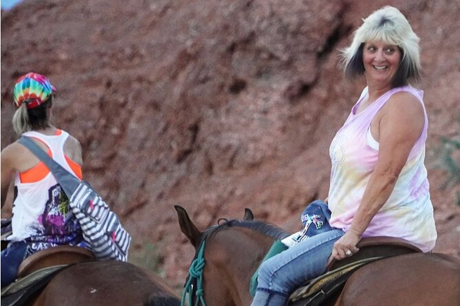 Evening Horseback Ride in Las Vegas - Mounting up on a calm horse