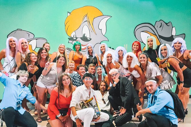 Fremont Street Bar Crawl - Fremont Street at 8:30 pm: A set start for a loose night