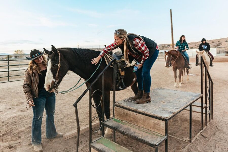 From Las Vegas: Desert Sunset Horseback Ride with BBQ Dinner - A hearty BBQ around the campfire