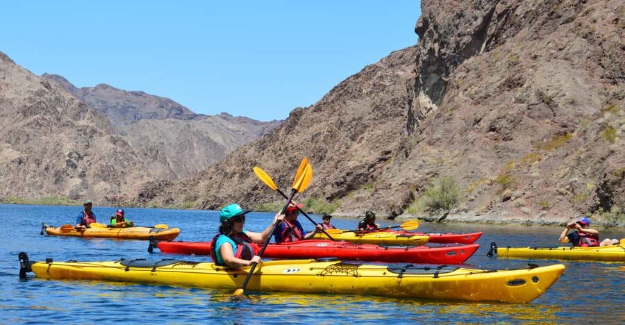 From Las Vegas: Guided Emerald Cave Kayak Tour - From Las Vegas lights to Willow Beach water