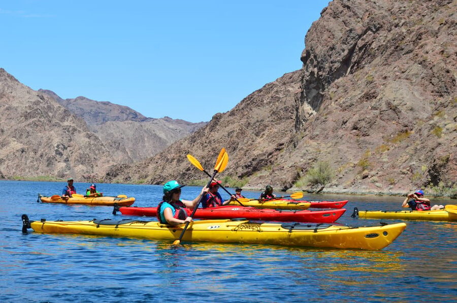 From Las Vegas: Guided Emerald Cave Kayak Tour - Black Canyon history from the water