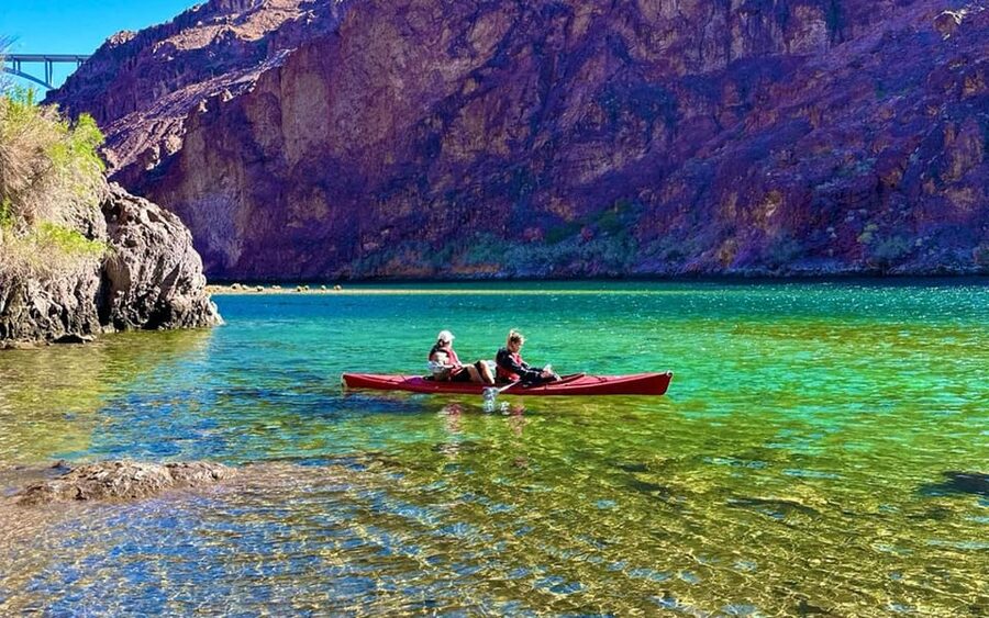 From Las Vegas: Hoover Dam Kayak Trip with 6 Hot Springs - Boy Scout Canyon, slot walls, and rain caves