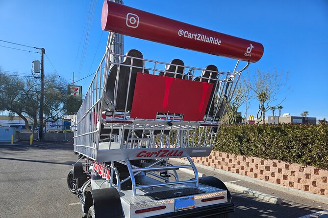 Giant Shopping Cart Limo Ride in Las Vegas - The MGM Lion, Paris Eiffel Tower, and Venetian