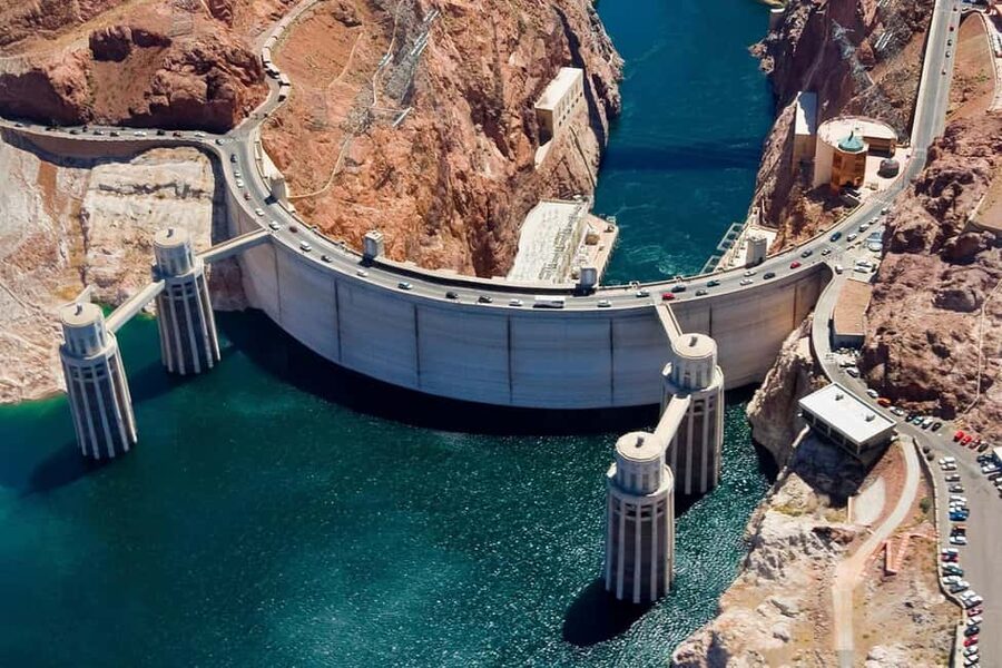 Grand Canyon Helicopter Flight & Hoover Dam River Float Raft - The helicopter flight puts Hoover Dam in context