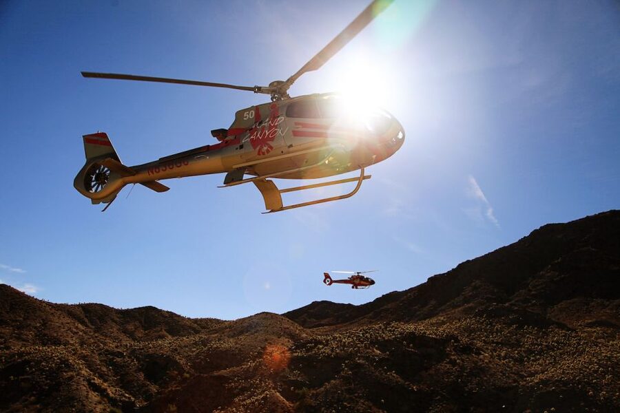 Grand Canyon Helicopter Landing Tour with Vegas Strip - The return flight over the Las Vegas Strip