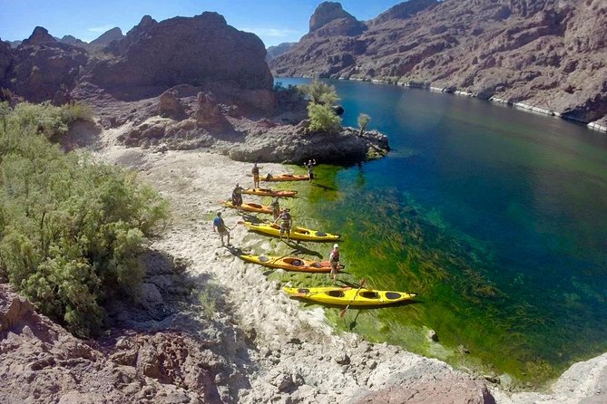 Hoover Dam Kayak Tour with Shuttle - Hot Springs & Emerald Cave - Seeing Hoover Dam from the Colorado River
