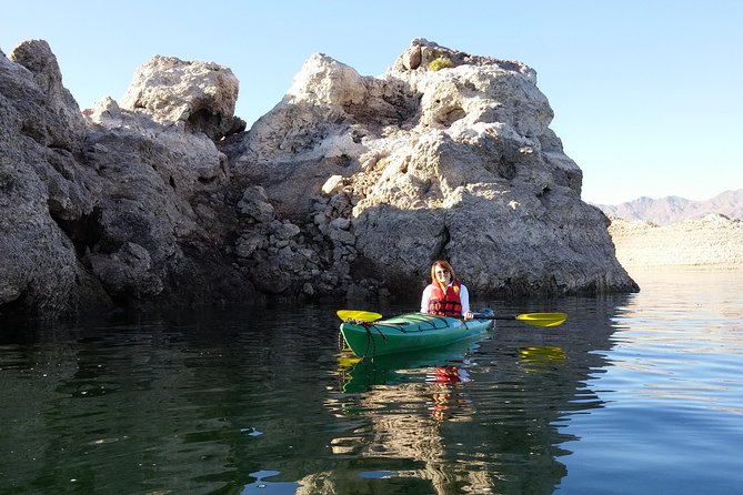 Lake Mead Kayak Adventure for All Skill Levels from Las Vegas - A flexible island stop with three ways to enjoy it