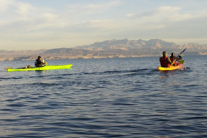 Lake Mead Kayak Adventure for All Skill Levels from Las Vegas - Getting comfortable in a performance touring kayak