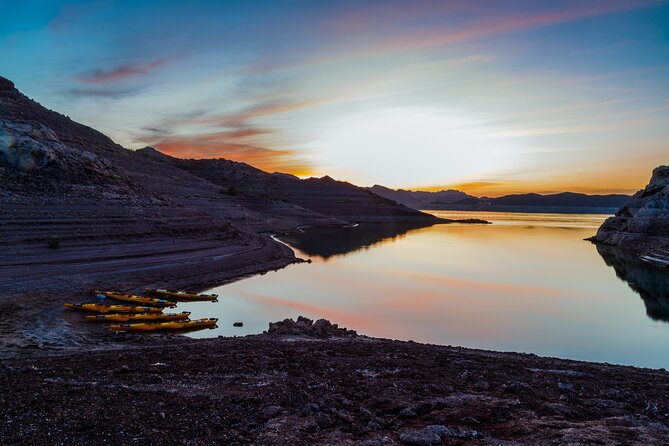 Lake Mead Sunset Kayak Tour with Dinner, Swim & Campfire - Swimming, dinner, and a campfire by the lake