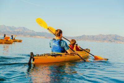 Lake Mead Sunset Kayak Tour with Dinner, Swim & Campfire