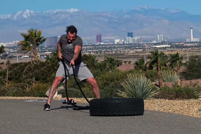 Outdoor Obstacle Course with Scenic Vegas Skyline in Henderson - Fifty-Foot Battle Ropes and a Quick Metabolic Hit