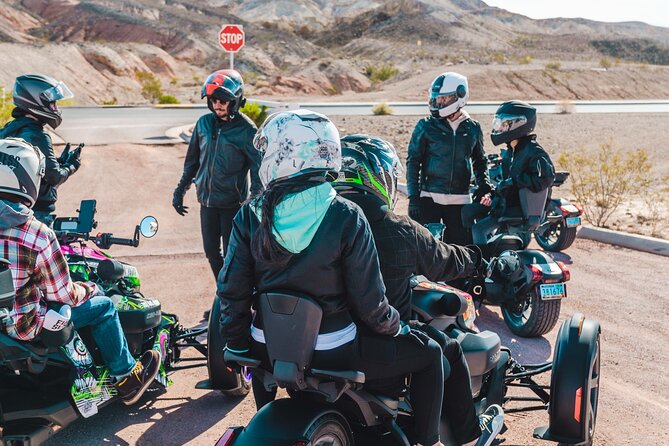 Private Guided Red Rock Canyon Tour for Couples on a CanAm Trike - Red Rock Canyon Overlook and iron-red stone