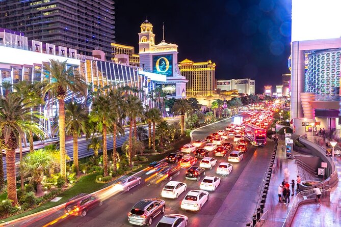 Private Party Bus Tour of the Las Vegas Strip Champagne Toast - Passing the Bellagio Fountains