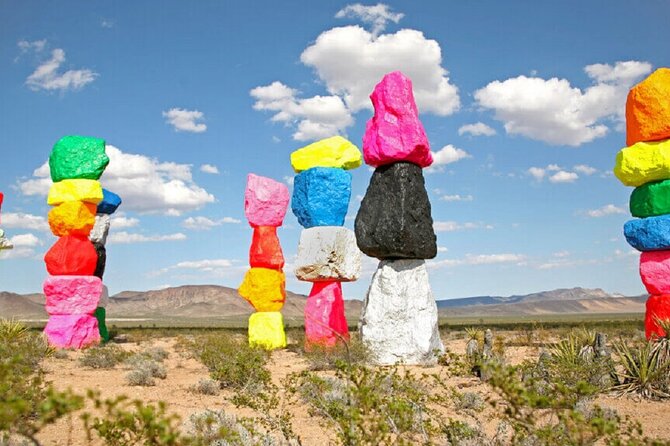 Small Group Max 12 Hoover Dam, 7 Magic Mt. Half Day Express Tour - Seven Magic Mountains brings color to the desert