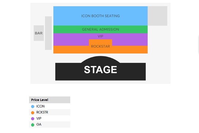 X Rocks at Horseshoe Hotel and Casino Las Vegas - Choosing between general, VIP, icon, and rock star seats