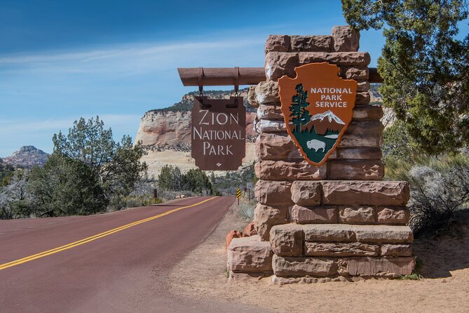 Zion National Park Day Trip from Las Vegas - The Carmel Tunnel and views through sandstone